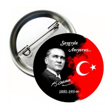 Saygıyla Anıyoruz Atatürk 10 Kasım Rozeti