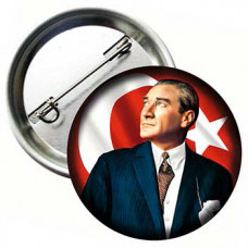 Atatürk Bayraklı İğneli Rozet 500 Ad