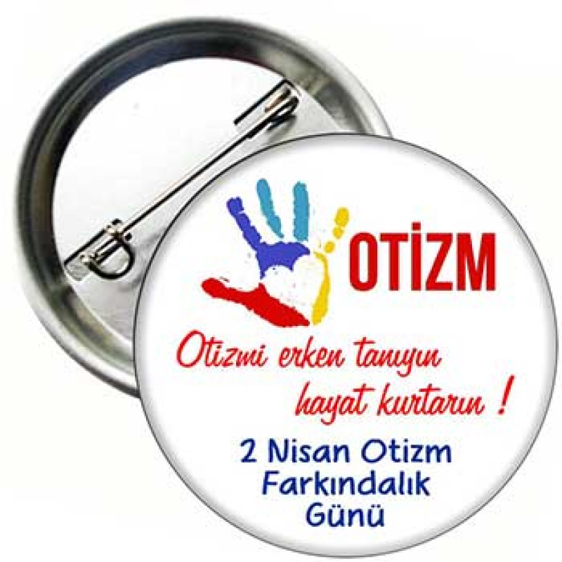 Otizm Farkındalık Günü Rozeti, Metal İğneli Yaka Rozetler