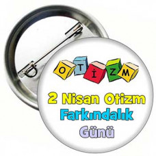 Otizm Farkındalık Metal Rozet